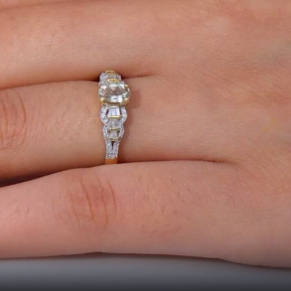 Enchanting Turkizite/Diamond Victorian Era Ring - Picture 3 of 5